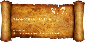 Marencsik Tilda névjegykártya